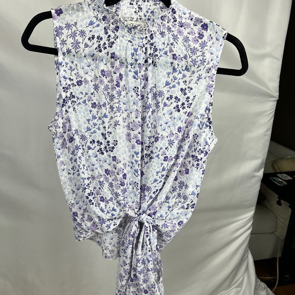 Rachel Zoe Lavender Floral Tie-Front Sleeveless Camisole